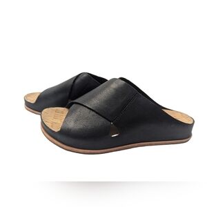 Kork-Ease KE0005206 Tutsi Cross-Band Black Leather  Women's Sandal Size 7